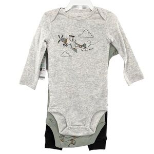 Carter’s Infant 3pc Bodysuit & Pant Set Airplanes 9 Months New